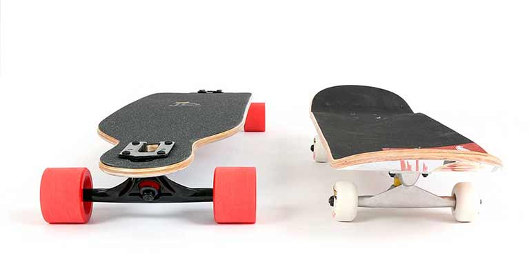 skateboard vs longboard due tavole a confronto due mondi simili su pianeti diversi, su Blide l'analisi della tavola da skate e il confronto con i longboard