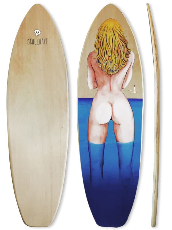 surf art made in Italy lo stile di Manara su tavole da surf in legno d'arredamento