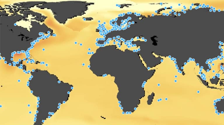 mappa dei livelli marini censiti e previsti dalla ricerca della NASA